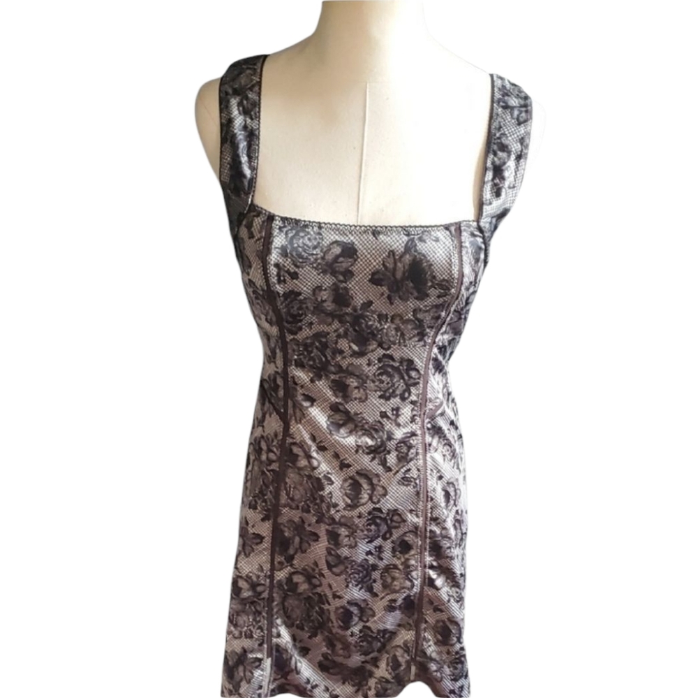 Free People Black and Silver Chemise with Square Neckline